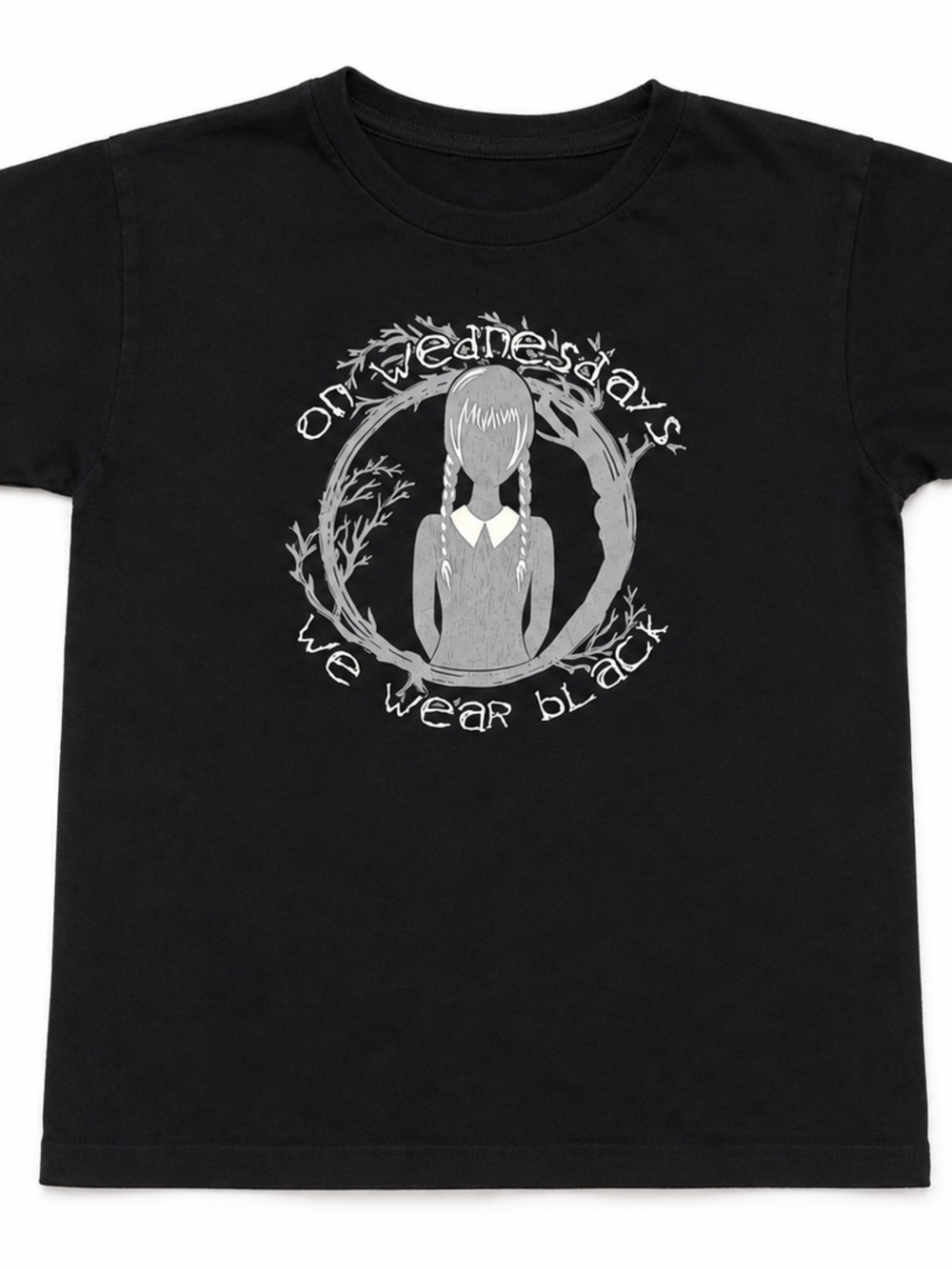 Wednesday “On Wednesdays We Wear Black” Graphic Tee Youth M